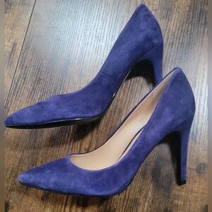 Isaac Mizrahi Elegant Purple Suede Leather Heels Size 8.5 NWOT